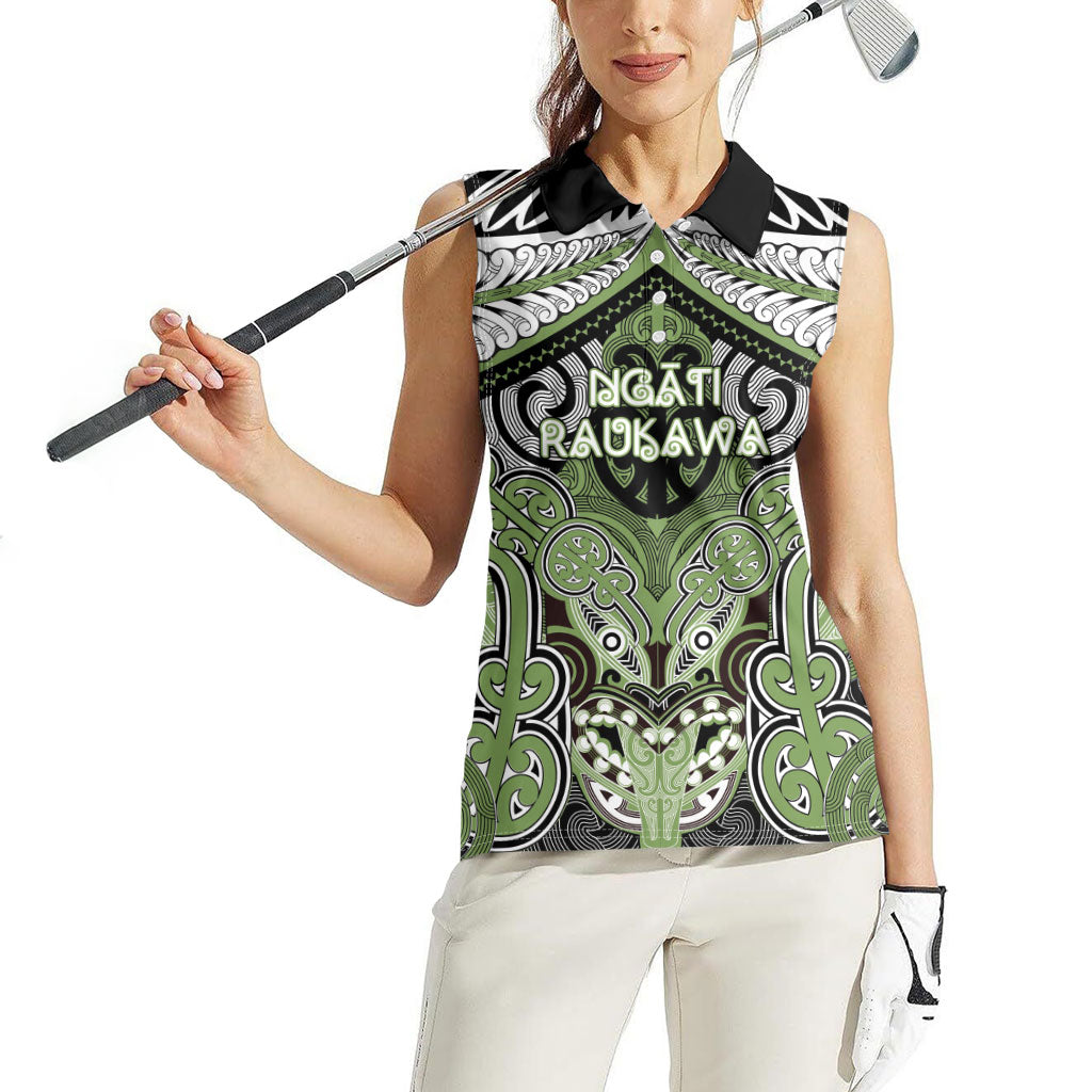 Aotearoa Iwi Ngati Raukawa Personalised Women Sleeveless Polo Shirt Maori Kowhaiwhai Pattern