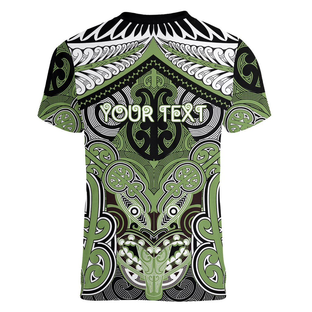 Aotearoa Iwi Ngati Raukawa Personalised Women V-Neck T-Shirt Maori Kowhaiwhai Pattern