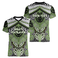 Aotearoa Iwi Ngati Raukawa Personalised Women V-Neck T-Shirt Maori Kowhaiwhai Pattern