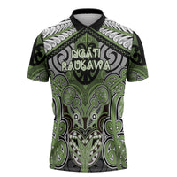 Aotearoa Iwi Ngati Raukawa Personalised Zipper Polo Shirt Maori Kowhaiwhai Pattern