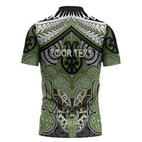 Aotearoa Iwi Ngati Raukawa Personalised Zipper Polo Shirt Maori Kowhaiwhai Pattern