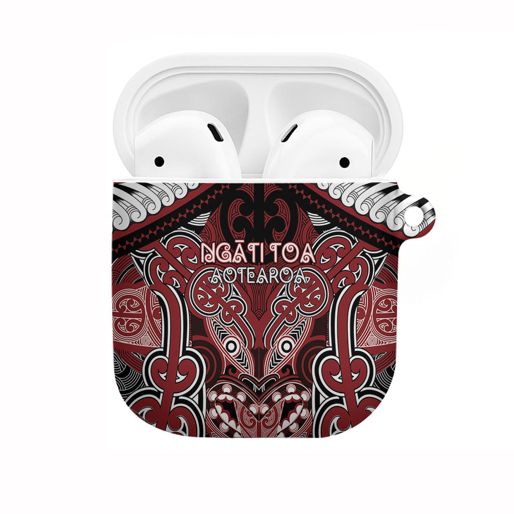 Aotearoa Iwi Ngati Toa AirPods Case Maori Kowhaiwhai Pattern LT19 Red - Polynesian Pride