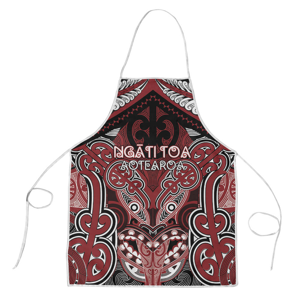 Aotearoa Iwi Ngati Toa Apron Maori Kowhaiwhai Pattern LT19 Red - Polynesian Pride