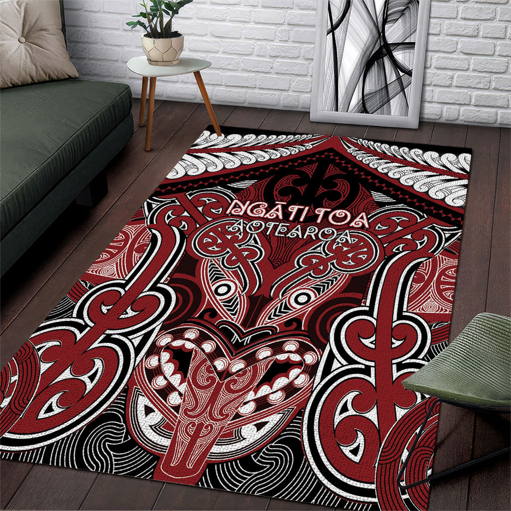 Aotearoa Iwi Ngati Toa Area Rug Maori Kowhaiwhai Pattern