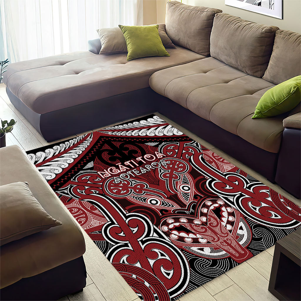 Aotearoa Iwi Ngati Toa Area Rug Maori Kowhaiwhai Pattern