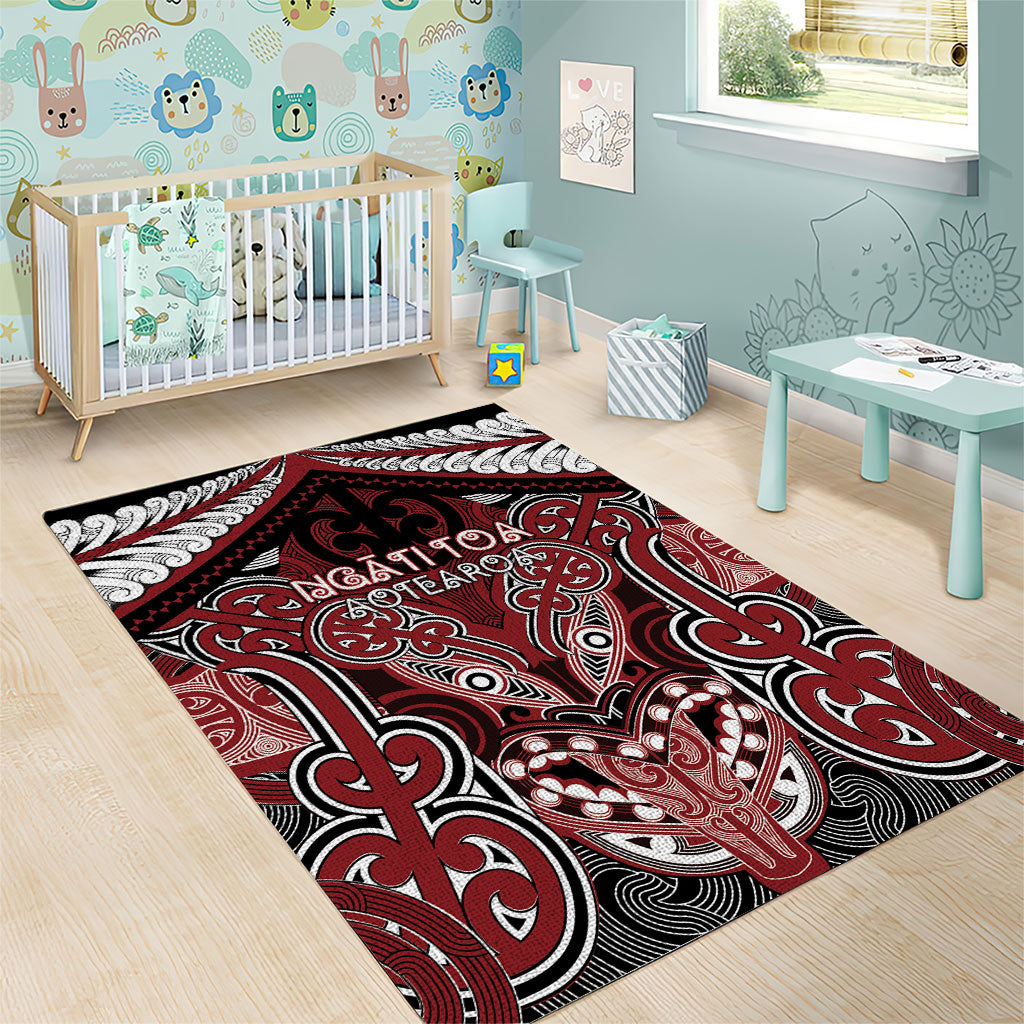Aotearoa Iwi Ngati Toa Area Rug Maori Kowhaiwhai Pattern