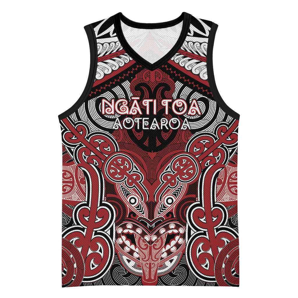 Aotearoa Iwi Ngati Toa Personalised Basketball Jersey Maori Kowhaiwhai Pattern
