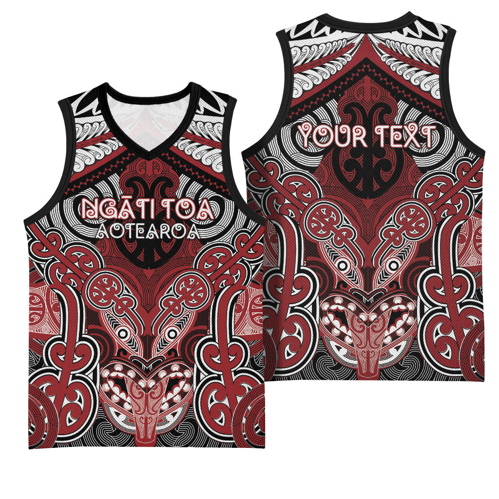 Aotearoa Iwi Ngati Toa Personalised Basketball Jersey Maori Kowhaiwhai Pattern