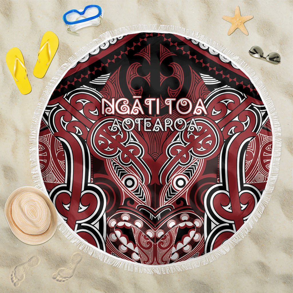 Aotearoa Iwi Ngati Toa Beach Blanket Maori Kowhaiwhai Pattern