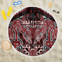 Aotearoa Iwi Ngati Toa Beach Blanket Maori Kowhaiwhai Pattern