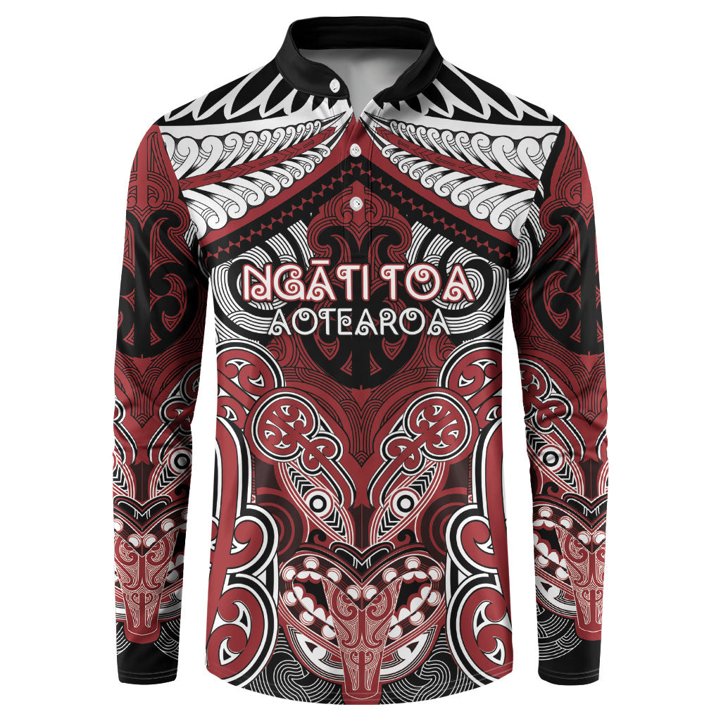 Aotearoa Iwi Ngati Toa Personalised Button Sweatshirt Maori Kowhaiwhai Pattern