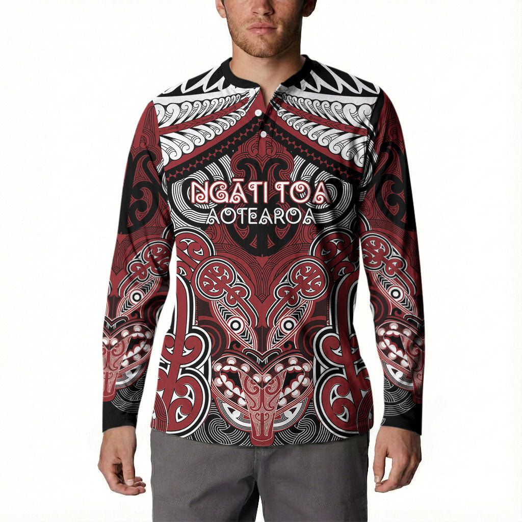 Aotearoa Iwi Ngati Toa Personalised Button Sweatshirt Maori Kowhaiwhai Pattern