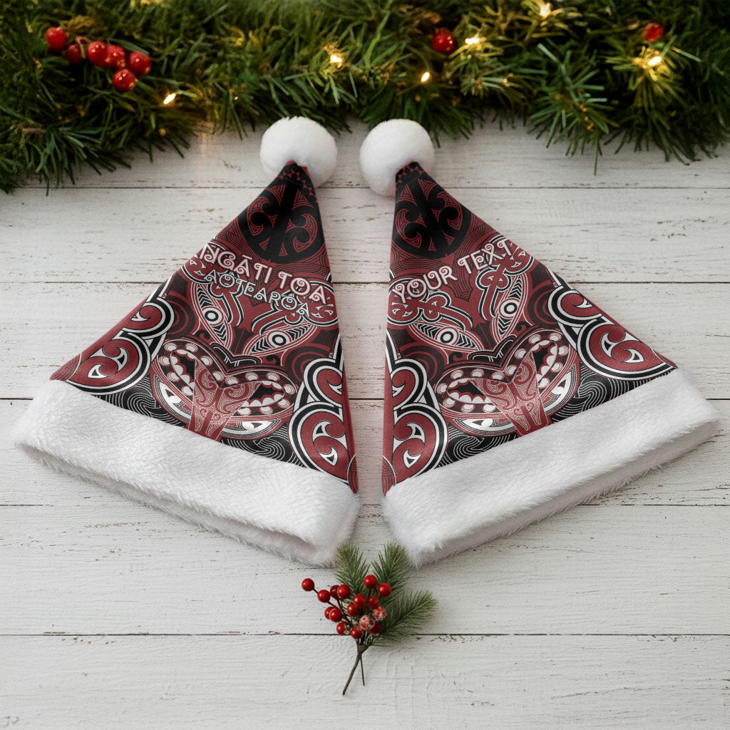 Aotearoa Iwi Ngati Toa Personalised Christmas Santa Hat Maori Kowhaiwhai Pattern