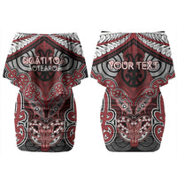 Aotearoa Iwi Ngati Toa Personalised Couples Matching Off Shoulder Short Dress and Long Sleeve Button Shirt Maori Kowhaiwhai Pattern