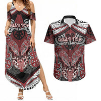 Aotearoa Iwi Ngati Toa Personalised Couples Matching Summer Maxi Dress and Hawaiian Shirt Maori Kowhaiwhai Pattern