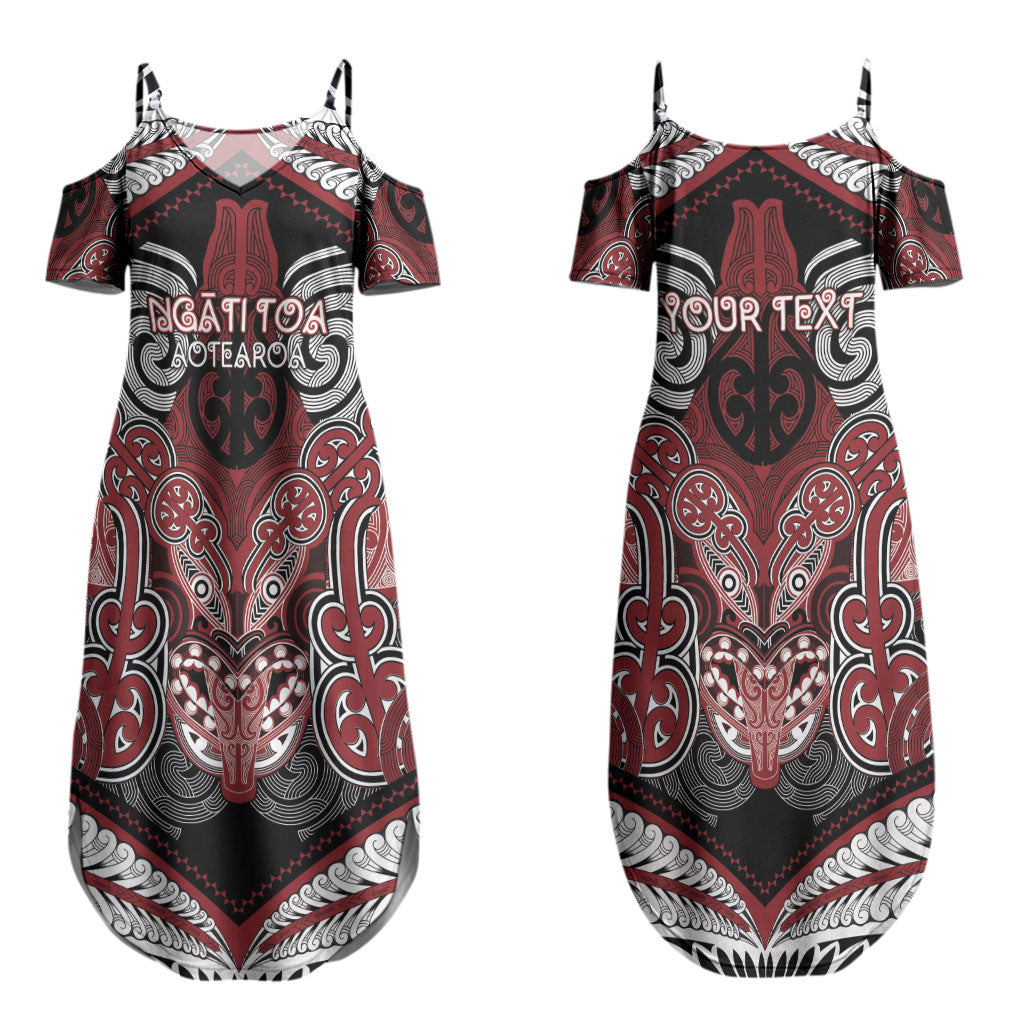 Aotearoa Iwi Ngati Toa Personalised Couples Matching Summer Maxi Dress and Long Sleeve Button Shirt Maori Kowhaiwhai Pattern