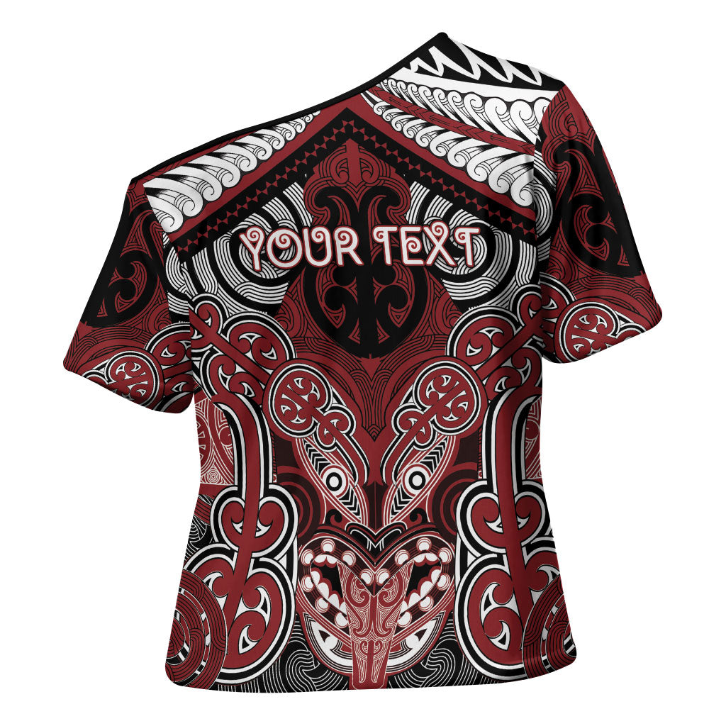 Aotearoa Iwi Ngati Toa Personalised Cross Shoulder Shirt Maori Kowhaiwhai Pattern