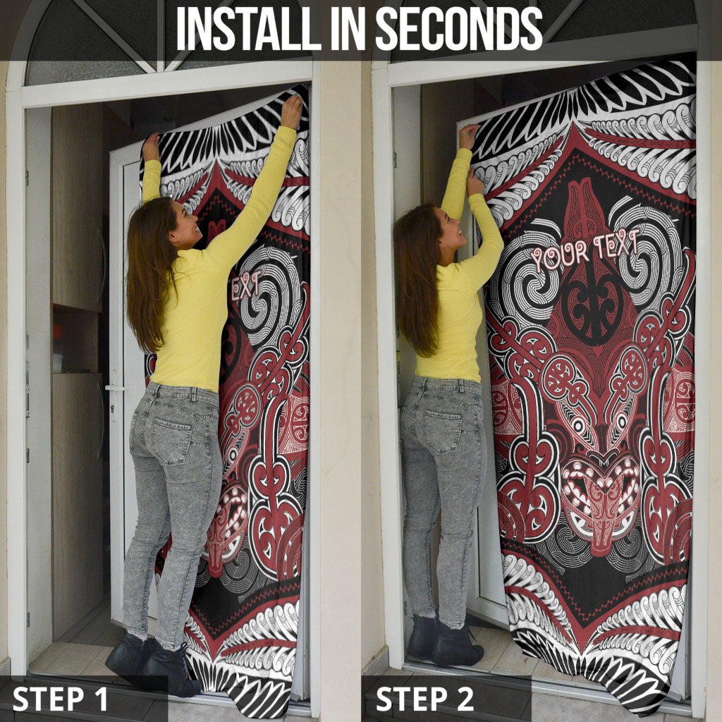 Aotearoa Iwi Ngati Toa Personalised Door Cover Maori Kowhaiwhai Pattern