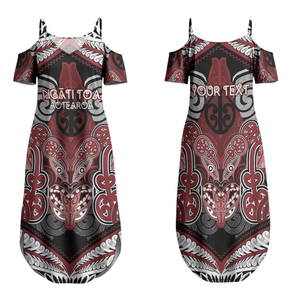 Aotearoa Iwi Ngati Toa Personalised Family Matching Summer Maxi Dress and Hawaiian Shirt Maori Kowhaiwhai Pattern