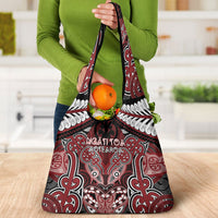 Aotearoa Iwi Ngati Toa Grocery Bag Maori Kowhaiwhai Pattern