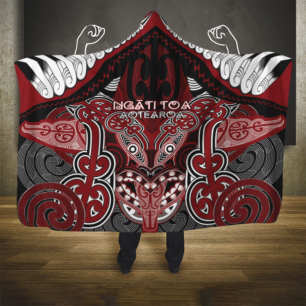 Aotearoa Iwi Ngati Toa Hooded Blanket Maori Kowhaiwhai Pattern