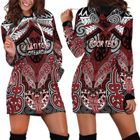 Aotearoa Iwi Ngati Toa Personalised Hoodie Dress Maori Kowhaiwhai Pattern
