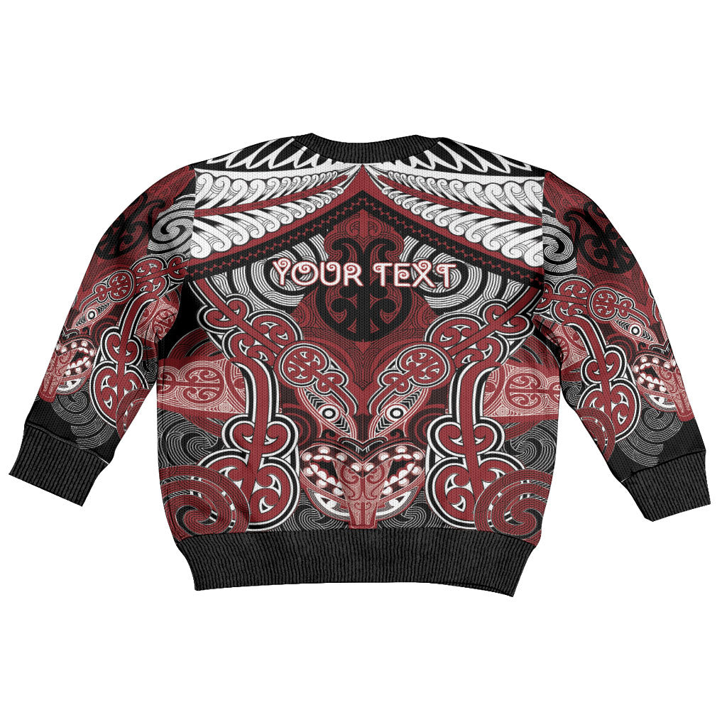 Aotearoa Iwi Ngati Toa Personalised Kid Ugly Christmas Sweater Maori Kowhaiwhai Pattern