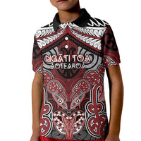 Aotearoa Iwi Ngati Toa Personalised Kid Polo Shirt Maori Kowhaiwhai Pattern