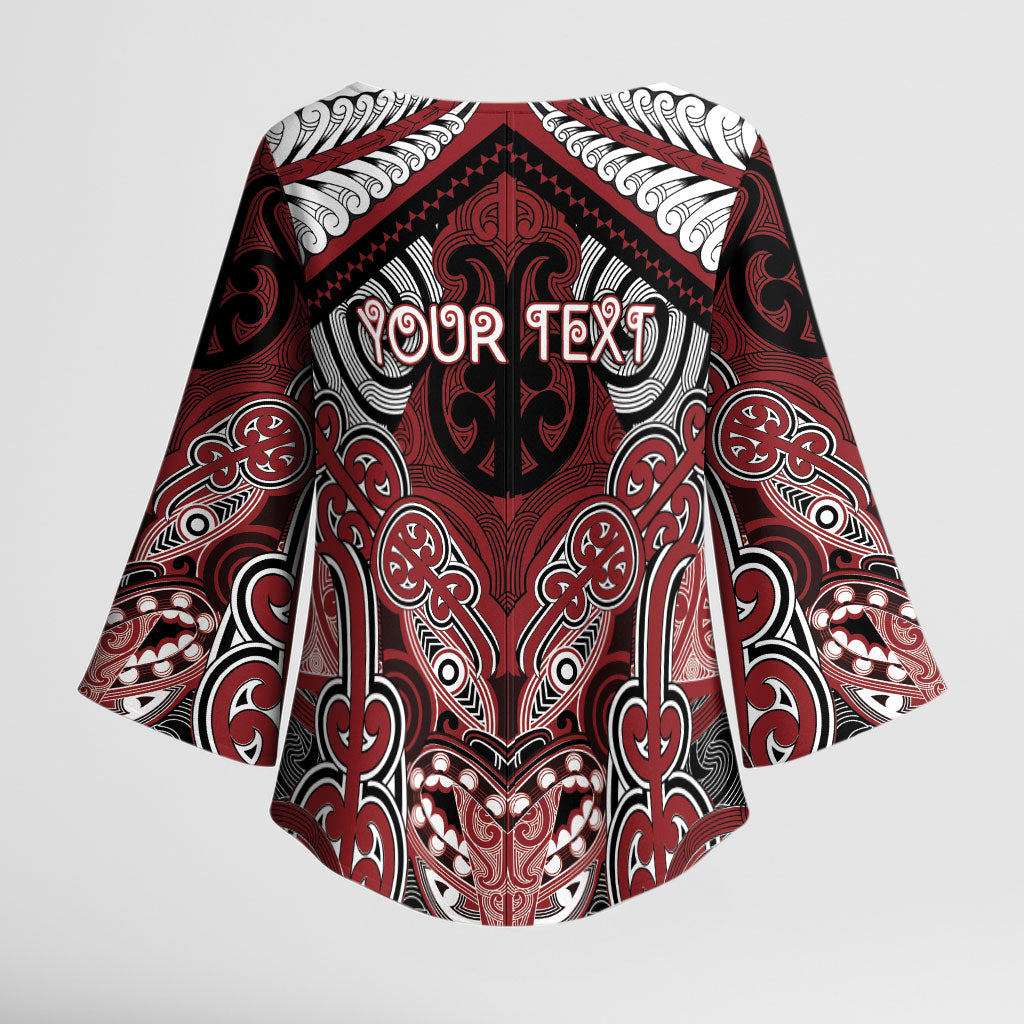 Aotearoa Iwi Ngati Toa Personalised Kimono Sleeve Blouse Maori Kowhaiwhai Pattern