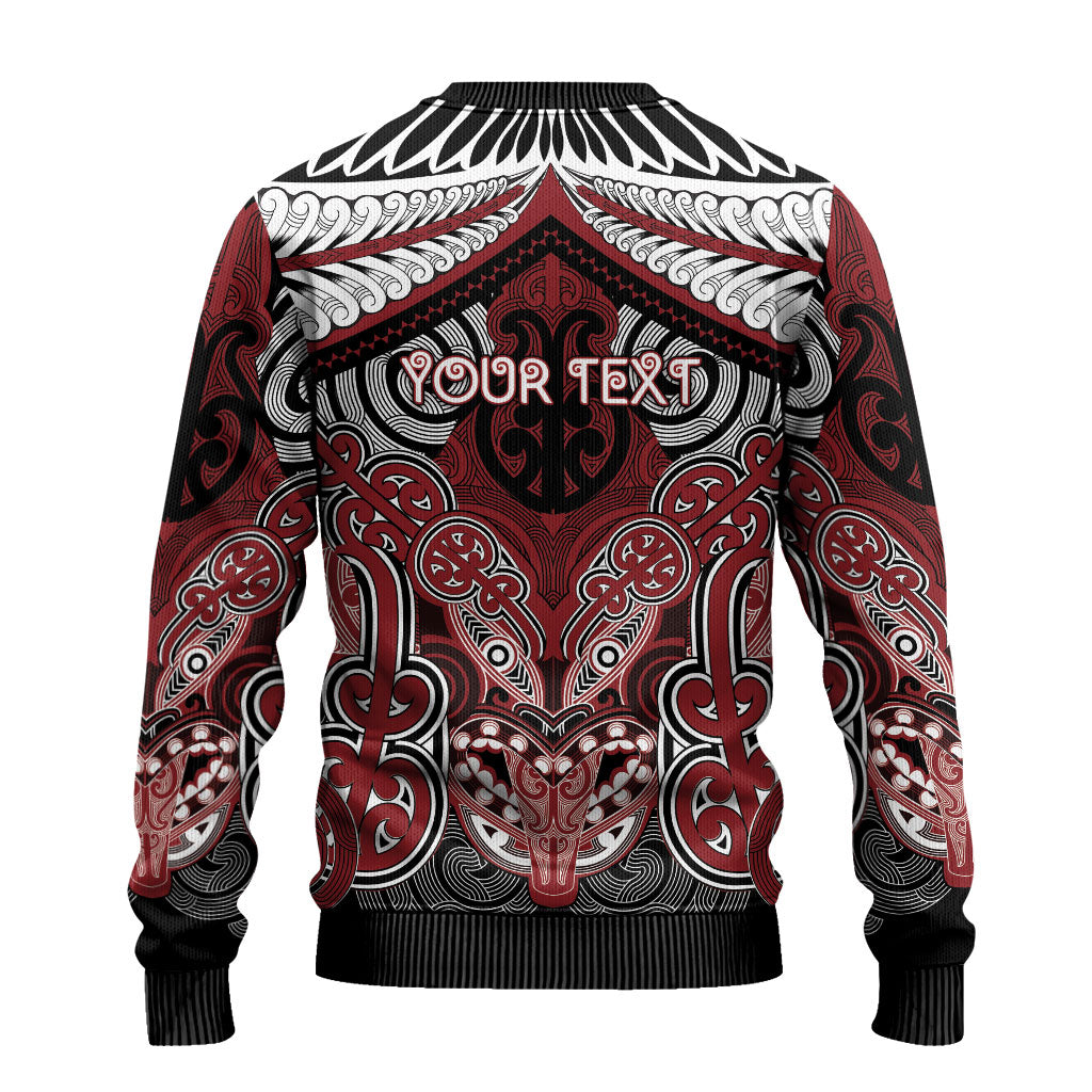 Aotearoa Iwi Ngati Toa Personalised Ugly Christmas Sweater Maori Kowhaiwhai Pattern