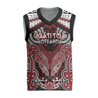 Aotearoa Iwi Ngati Toa Personalised Christmas Knitted V-Neck Vest Maori Kowhaiwhai Pattern