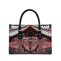 Aotearoa Iwi Ngati Toa Leather Bag Maori Kowhaiwhai Pattern