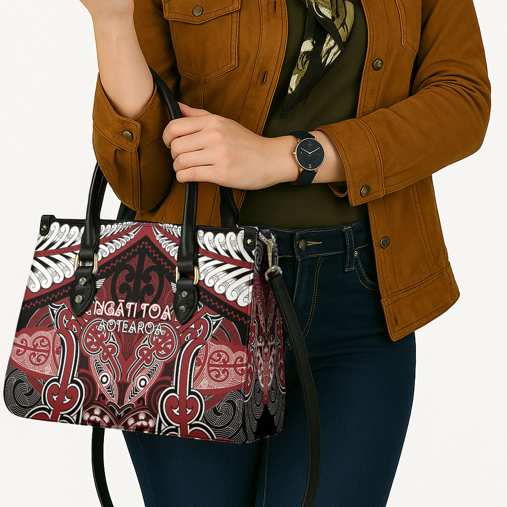 Aotearoa Iwi Ngati Toa Leather Bag Maori Kowhaiwhai Pattern