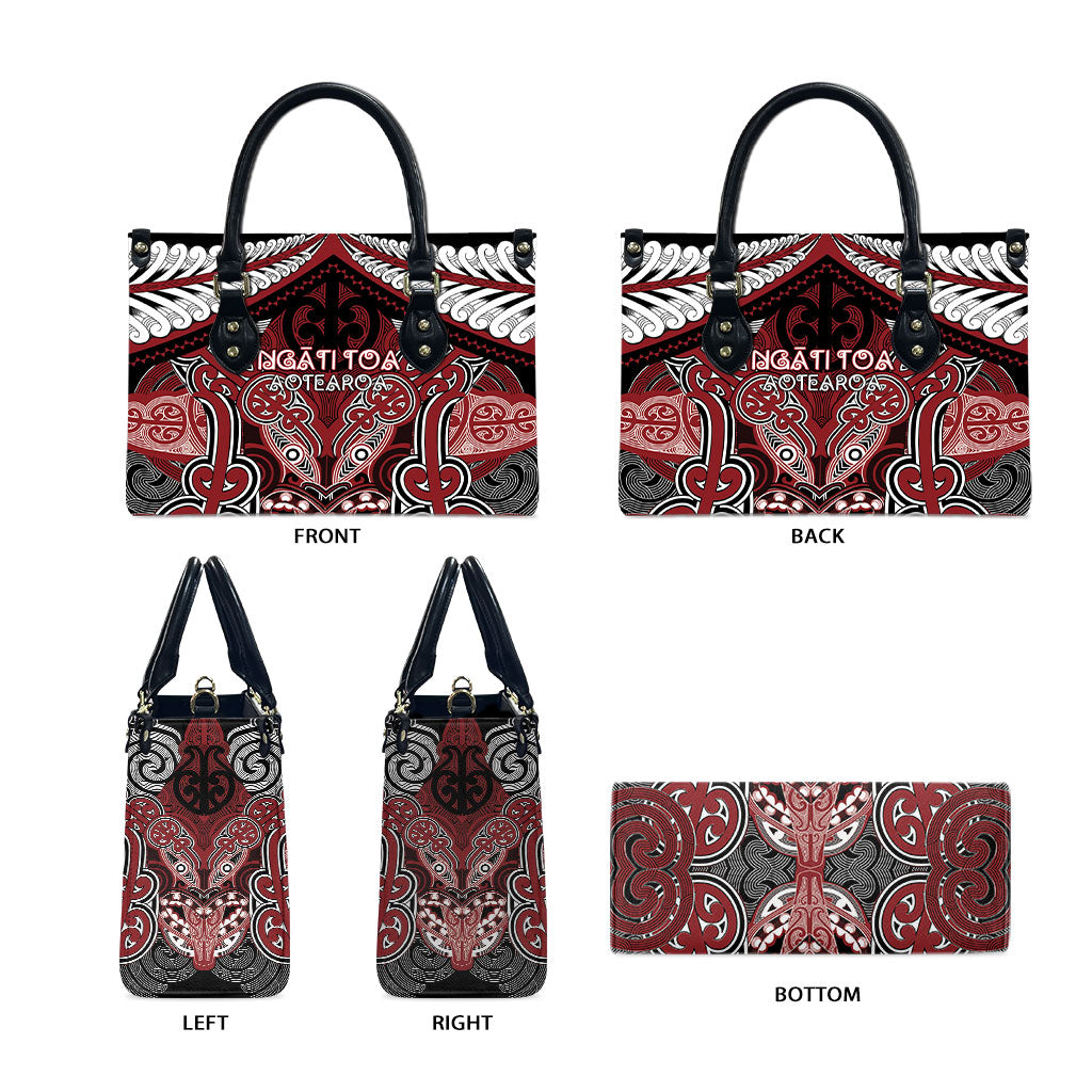 Aotearoa Iwi Ngati Toa Leather Bag Maori Kowhaiwhai Pattern