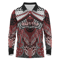 Aotearoa Iwi Ngati Toa Personalised Long Sleeve Polo Shirt Maori Kowhaiwhai Pattern