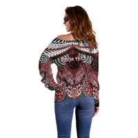 Aotearoa Iwi Ngati Toa Personalised Off Shoulder Sweater Maori Kowhaiwhai Pattern
