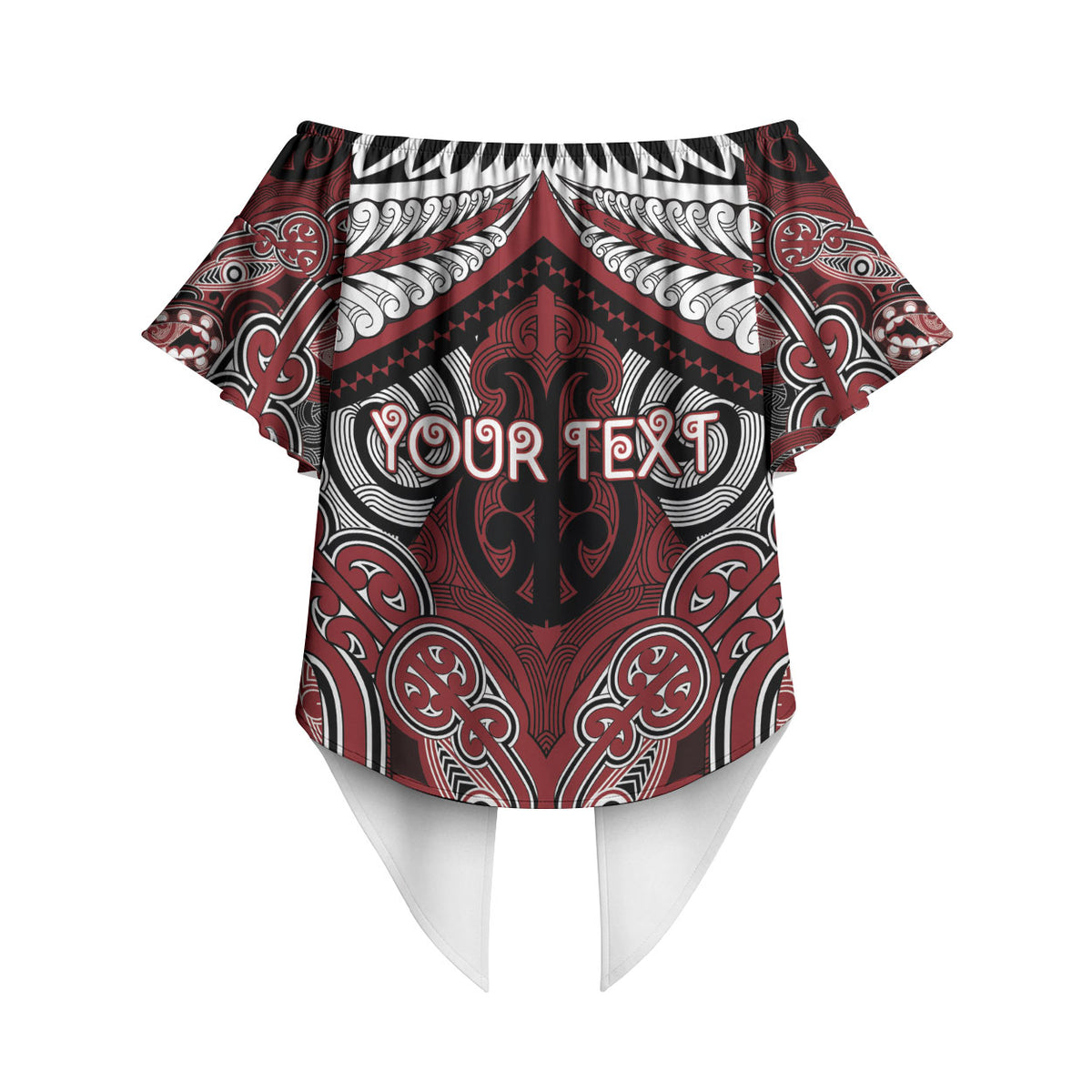 Aotearoa Iwi Ngati Toa Personalised Off Shoulder Wrap Waist Top Maori Kowhaiwhai Pattern
