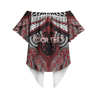 Aotearoa Iwi Ngati Toa Personalised Off Shoulder Wrap Waist Top Maori Kowhaiwhai Pattern