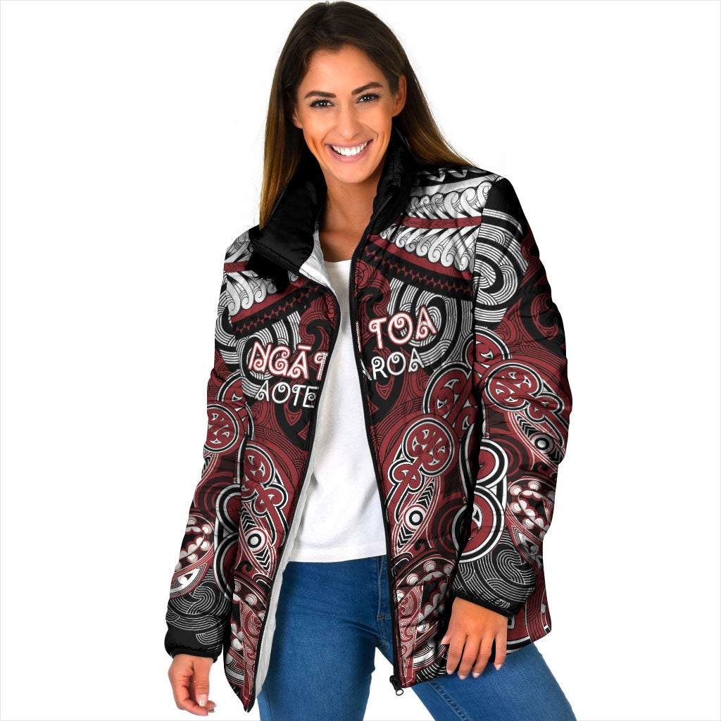 Aotearoa Iwi Ngati Toa Personalised Padded Jacket Maori Kowhaiwhai Pattern