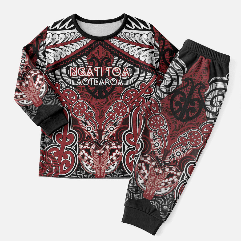 Aotearoa Iwi Ngati Toa Personalised Christmas Pajama Set Maori Kowhaiwhai Pattern