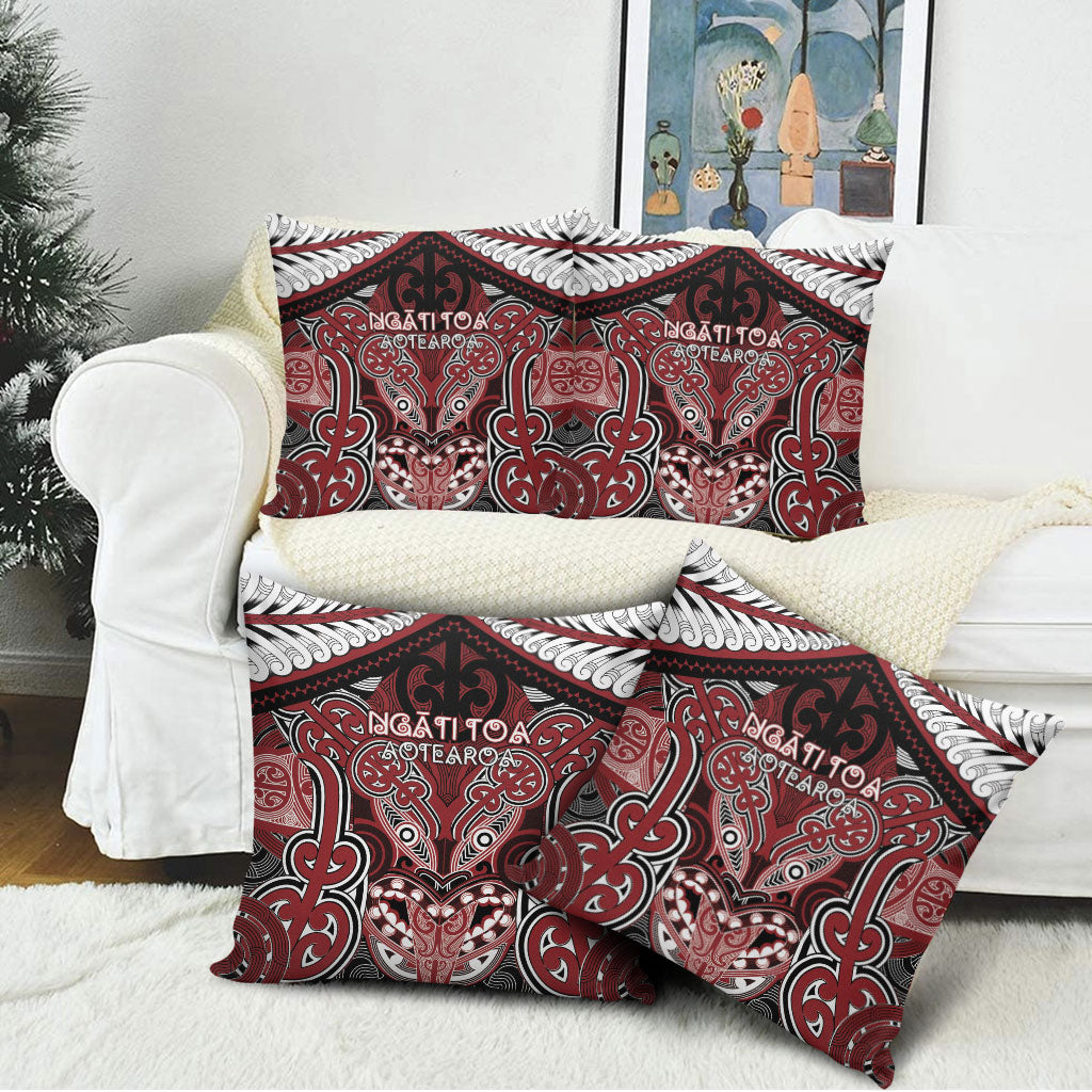 Aotearoa Iwi Ngati Toa Pillow Cover Maori Kowhaiwhai Pattern