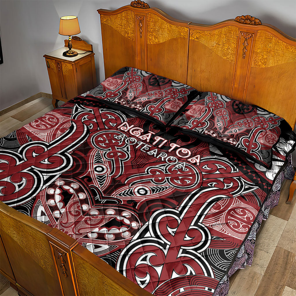 Aotearoa Iwi Ngati Toa Quilt Bed Set Maori Kowhaiwhai Pattern