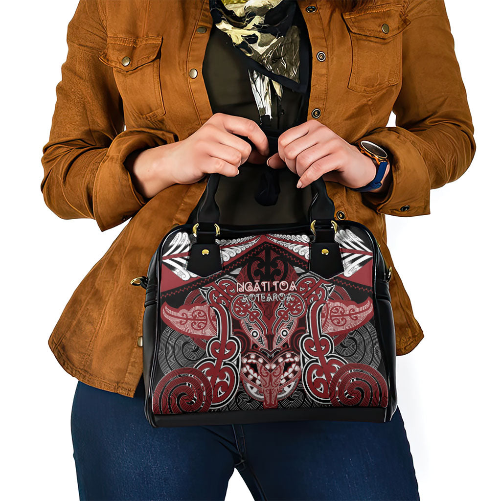 Aotearoa Iwi Ngati Toa Shoulder Handbag Maori Kowhaiwhai Pattern