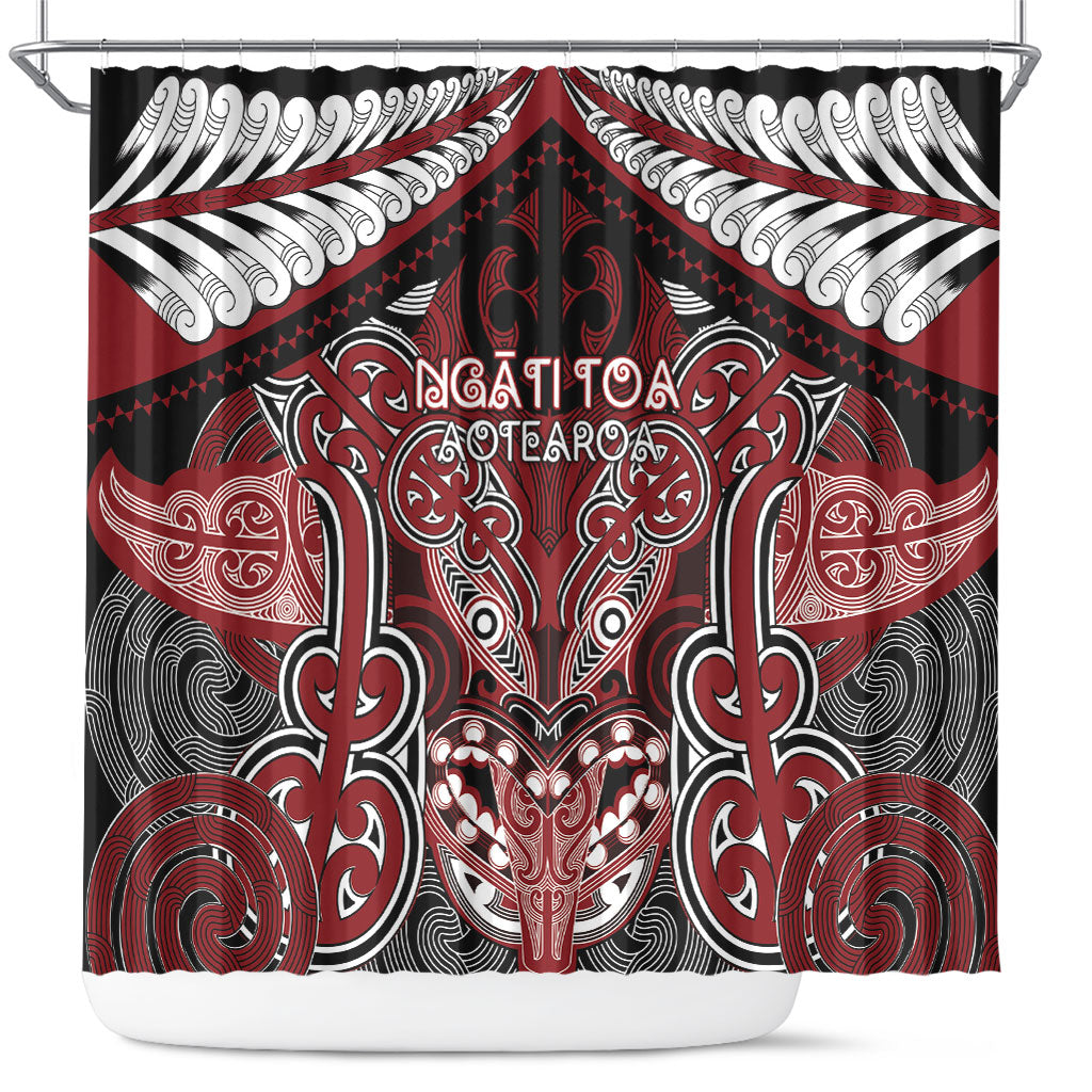 Aotearoa Iwi Ngati Toa Shower Curtain Maori Kowhaiwhai Pattern
