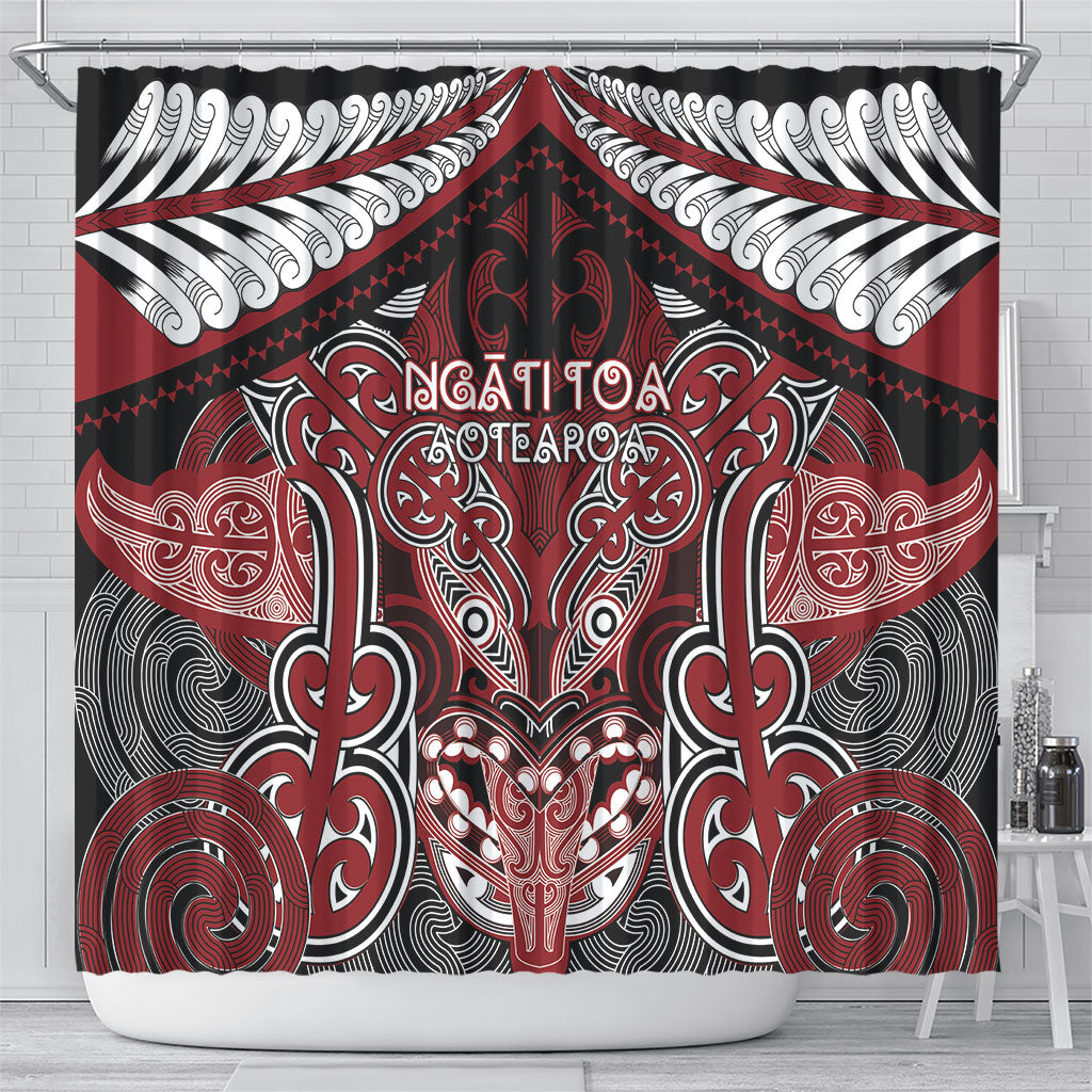 Aotearoa Iwi Ngati Toa Shower Curtain Maori Kowhaiwhai Pattern