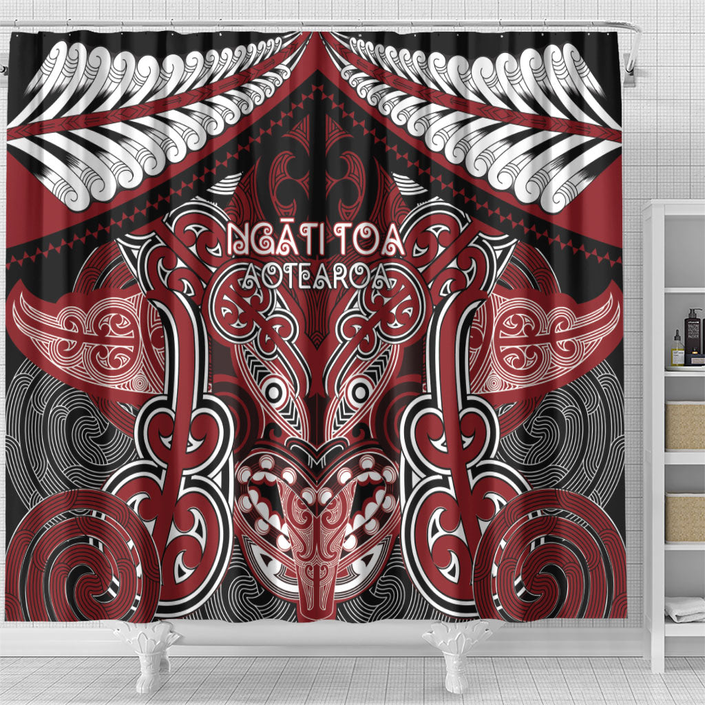 Aotearoa Iwi Ngati Toa Shower Curtain Maori Kowhaiwhai Pattern