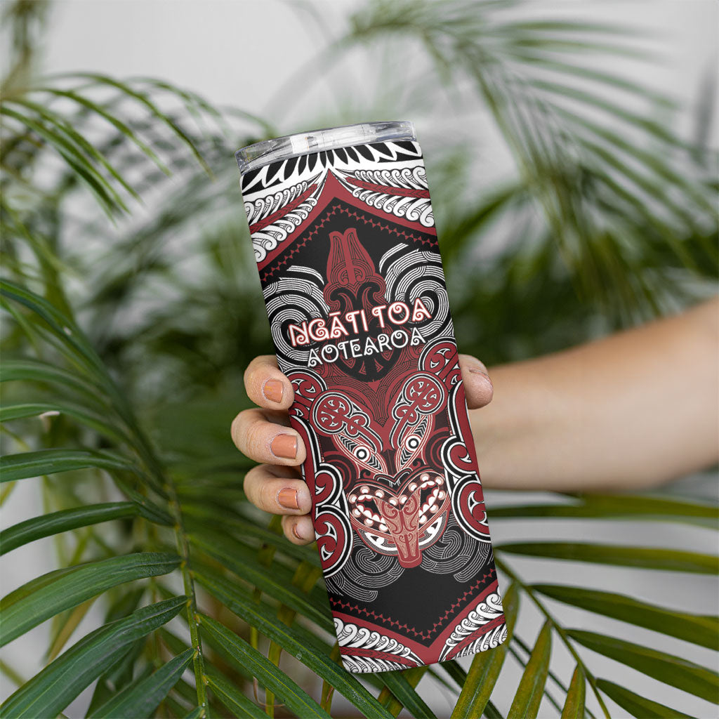 Aotearoa Iwi Ngati Toa Personalised Skinny Tumbler Maori Kowhaiwhai Pattern