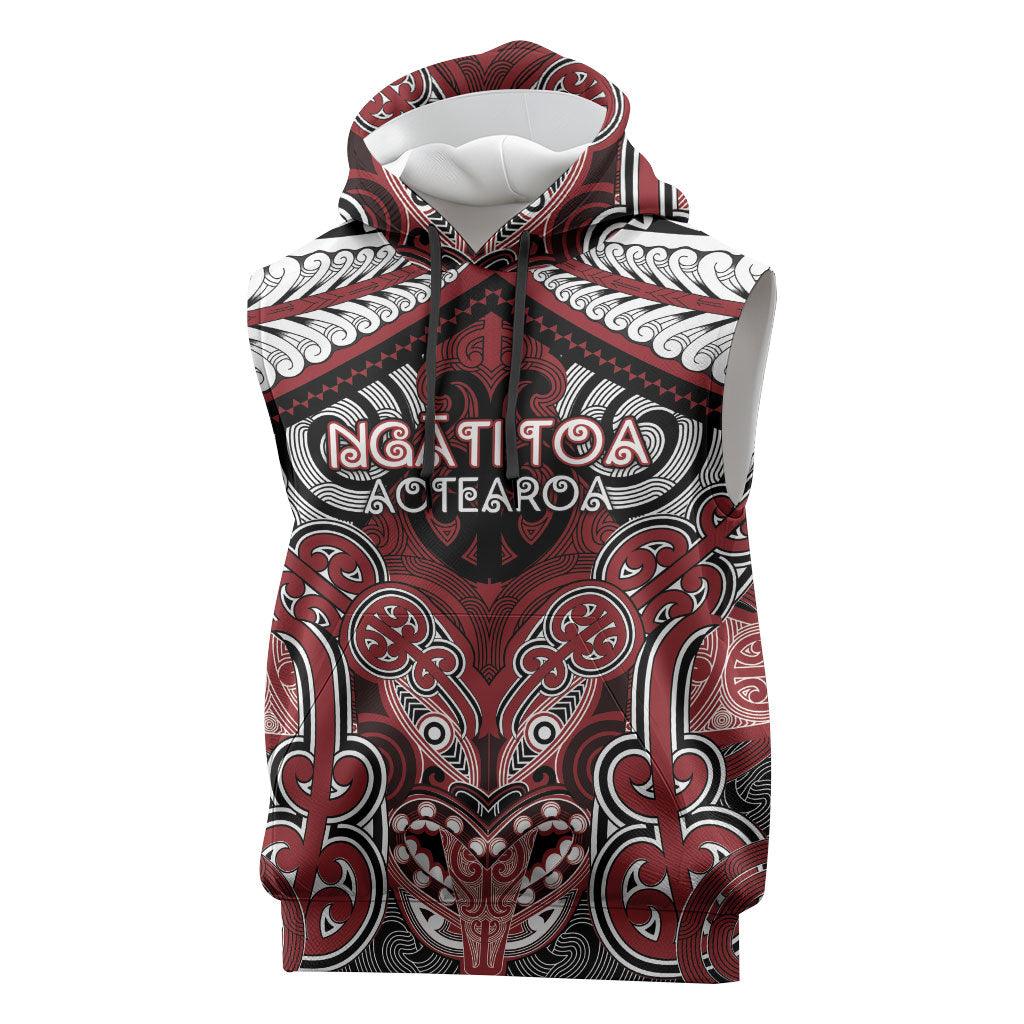 Aotearoa Iwi Ngati Toa Personalised Sleeveless Hoodie Maori Kowhaiwhai Pattern