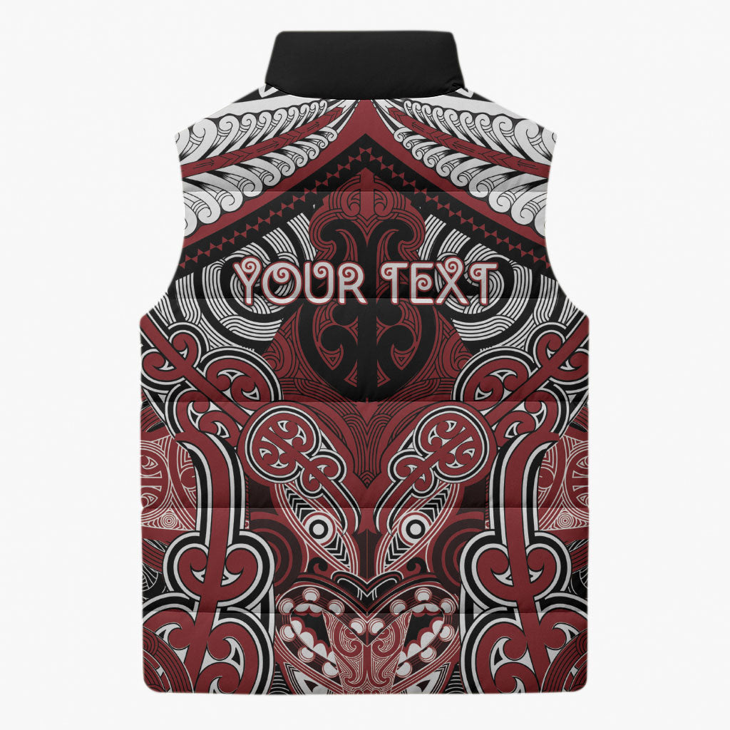 Aotearoa Iwi Ngati Toa Personalised Sleeveless Puffer Jacket Maori Kowhaiwhai Pattern