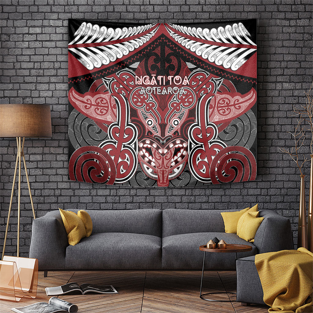 Aotearoa Iwi Ngati Toa Tapestry Maori Kowhaiwhai Pattern LT19 Red - Polynesian Pride